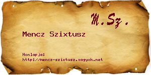 Mencz Szixtusz névjegykártya